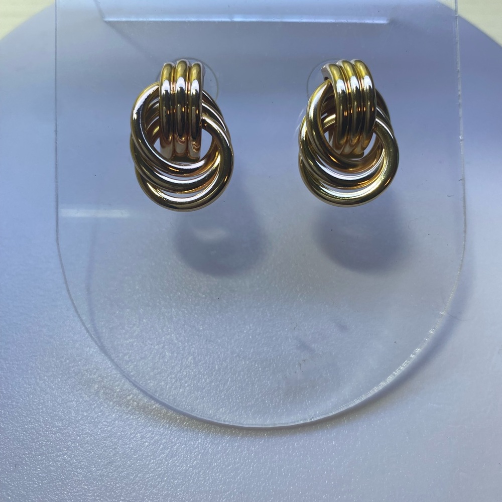Elegant Gold-Tone Knot Earrings
